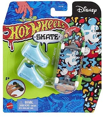 Hot Wheels Skate Fingerskate Disney – HNG36 – Pack 1 Finger-Skateboard Mickey Mouse + 1 Paar Sneaker, Blau