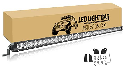 RIGIDON 110cm 43 Zoll 210W Einzelne reihe led arbeitsscheinwerfer bar, led Strahler offroad beleuchtung, 12V 24V arbeitslichtleiste zusatzscheinwerfer für 4x4 Auto SUV ATV Traktor LKW Fahrzeuge