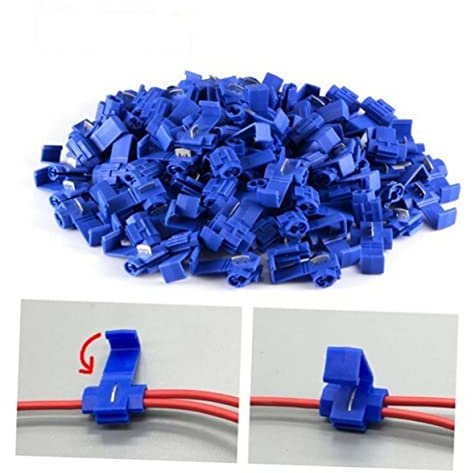 OSALADI Quick Splice Connector Solderless Wire Connector 50pcs 15a Blue PVC
