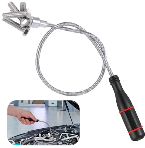 Renforcée 60CM Outil de Ramassage Magnétique Flexible, Outil de Ramassage Magnétique Puissant avec Poignée Antidérapante, Aimant Télescopique, Outil de Ramassage Magnétique, Mécanicien pour Hommes