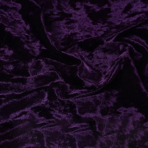 Wambere 100cm x 160cm Elastizität Samtstoff Meterware Stretch Samt Stoffe Dekostoff Bekleidungsstoffe Bastelstoffe für Nähen DIY Handwerk Vorhang Bühnenperformance Kleidungsdekoration,Dunkellila