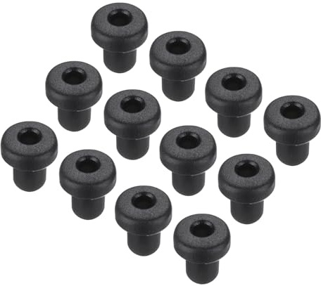 QUARKZMAN 20Pcs Ojales de Goma Cónicos en Forma de T Dia 3mm ID 1.5mm H 5mm Negro Sello Protección Pasacables Flexible para Cable Tubo
