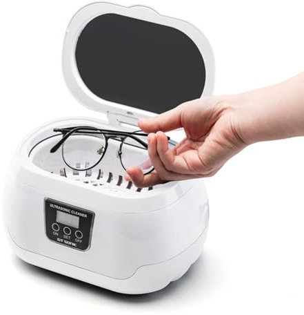 Limpiador ultrasónico de retenedores, limpiador profesional de dentaduras postizas de 600 ml, máquina limpiadora ultrasónica de bajo ruido para retenedores dentales, reloj, limpiador de joyas