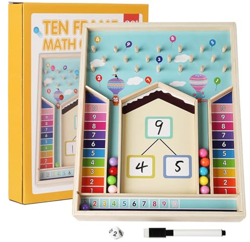 Mailfull Mathematik Lernspielzeug Holz Montessori 3 4 5 6 Jahre Lernbrett zur Addition und Zerlegung innerhalb von 10 Für Kinder Die Mathematik Lernen