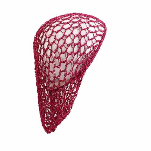 BrightGlow Gehäkeltes Haarnetz Mesh-Häkel-Haarnetz Nachtschlafmütze Haarnetz zum Schlafen Damen-Haarnetz-Schlauchabdeckung Langes Haar Snood Netz Haarnetz für Dutt Tanz Weinrot Einheitsgröße