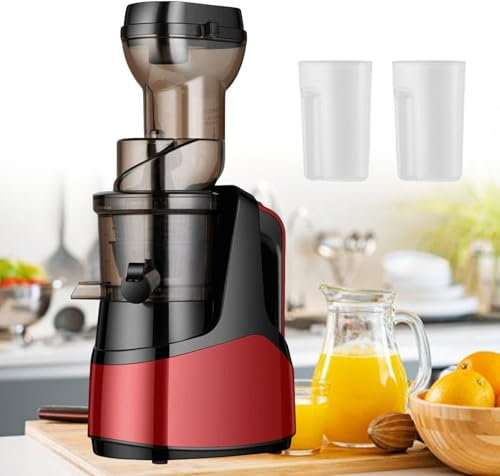 pealiritansemen Extracteur De Jus Automatique À Froid, 50 TR/Min, Extracteur De Jus De Fruits Et Légumes Lent, Sépare Automatiquement Le Jus Et Les Résidus, avec Fonction Marche Avant Et Arrière
