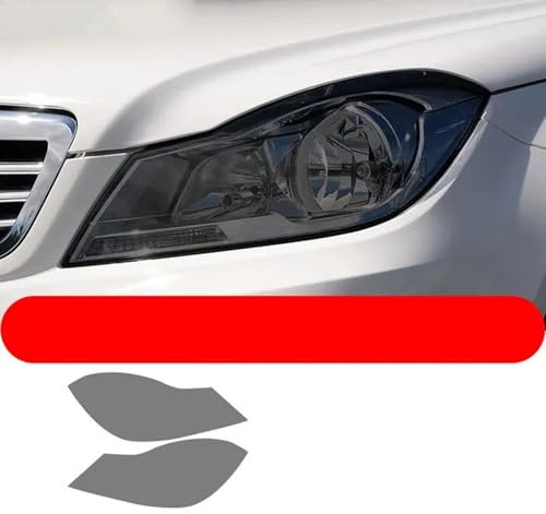 TQABADQ Pellicola Protettiva per fari per Auto Adesivo TPU Nero fumé Trasparente, per Mercedes Benz Classe C W204 W205 C63 AMG A205 C205 S205