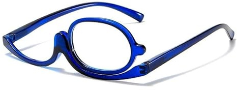 JZ 2x - Gafas de maquillaje ampliadas con lentes giratorias gafas de lectura de alta definición especialmente diseñadas para maquillaje y lectura para mujeres mayores (azul 3.5) (Blue 2.5)