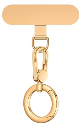 Handy Handykette Pads, Metall Pads mit 360° Federring Verschluss, Universeller Handytrageband Pads ohne Klebstoff, Langlebige stabil Pads, Handy lanyard pads (Gold)