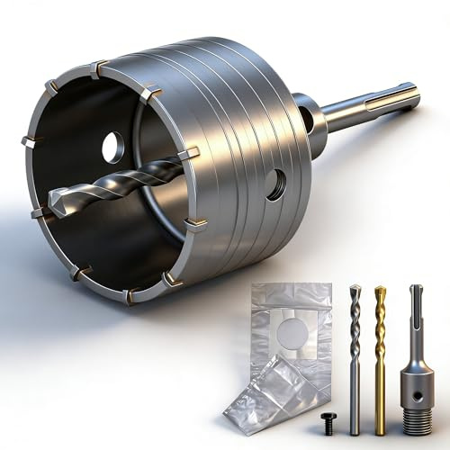 Drill Bit 68 mm, Hollow Drill Bit Set Concrete Hole Saw 68 mm SDS Plus Drill Set with SDS Plus Adapter 110 mm and Centre Drill 8 x 110 mm Can Drill for Sockets, Hole Drill, Core Drill