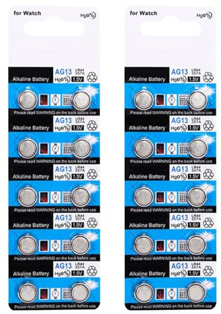 Batería de reloj LR44 AG13 de 20 piezas/10 piezas, rendimiento de fiabilidad, baterías de botón de 1,5 V para electrónica pequeña de larga duración
