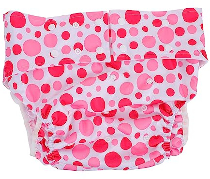 Waschbare Erwachsenenwindel mit Druckknopf, Atmungsaktiv | Rosa, für Erwachsene Damen, PU Gewebe mit Wollfutter, Komfortabel zu Tragen, Reizungen