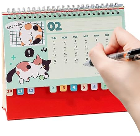 Kontorskalender för året 2026 - 12 månaders pappersplanerare djurkalender, för djurälskare - organisation och dekoration för kontor, hem, skola och rum