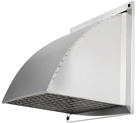 Vestamore Utomhus 4 tum ventilhuva, rostfritt stål, nät, väggmontering, regntät
