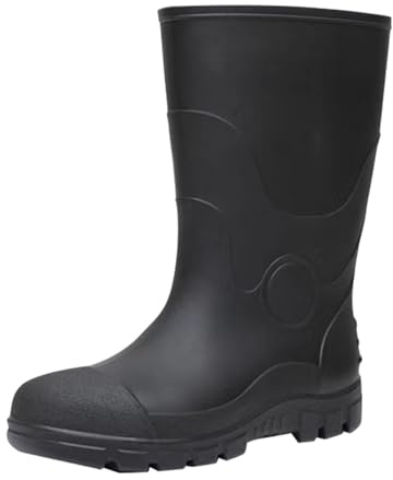 YKPAVV Botas de esquí para hombre 43 botas de lluvia de trabajo para hombre, resistentes a golpes y pinchazos, para industria y minería, resistentes al aceite y a los álcalis, zapatos acuáticos
