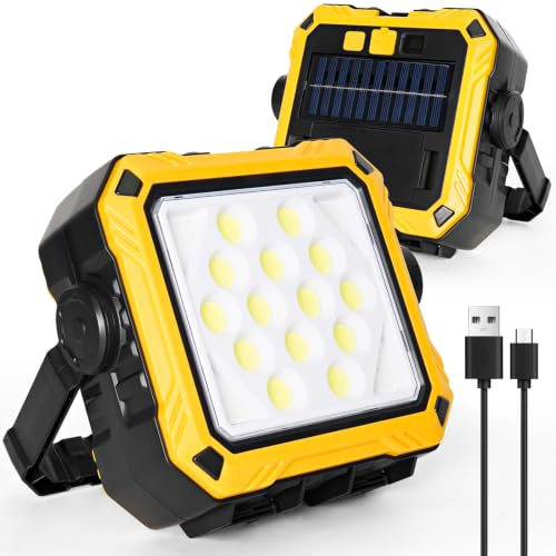 LED Arbeitsleuchte, 3000 Lumen Super Helle Werkstattlampe, Akku Lampe Inspektionslampe, 360° Drehbar, für Working Reparatur Garage Camping Baustelle Outdoor