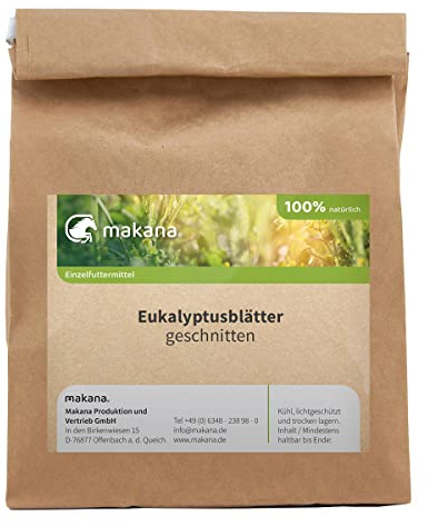 Makana Eukalyptusblätter für Tiere, geschnitten, 500 g Tüte