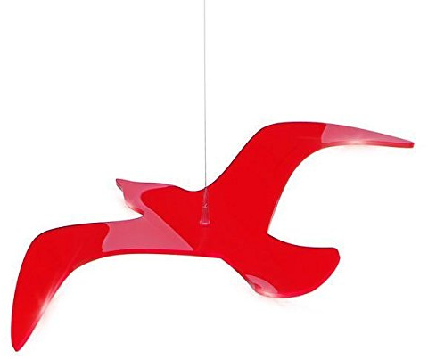 Lichtzauber Vogel Wing, 18 cm, rot, gebogen