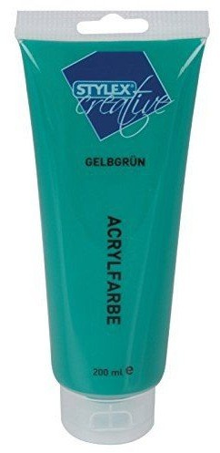 Stylex Acrylfarbe 200ml Tube, NEUE Rezeptur, Auswahl:Gelbgrün
