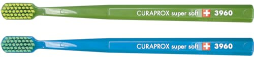 CURAPROX cs3960 weiche Zahnbürste, 2er-Pack, Schweizer Mundhygiene, hohe Qualität, hergestellt in der Schweiz, 3960 Curen Filamente, super soft für mittlere Weichheit
