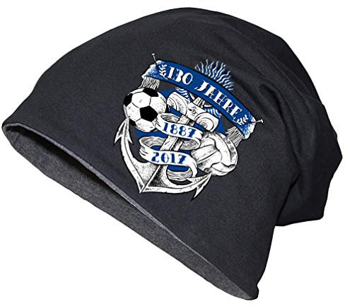 Volkspark Hamburg Streetwear Oversize-Beanie Anker-130-Jahre (Dunkelgrau)