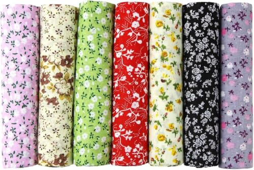 aufodara 7 stycken, 50 cm x 50 cm, bomullstyg, metervara, tyg, 100 % bomull, tygpaket, lapptäcke, quiltning, sömnad, gör-det-själv, pyssel (P02H)