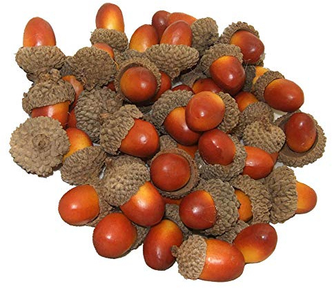 Wenxiaw Décor Artificiel de Gland Réaliste Gland Faux Fruits pour la Maison Cuisine Décoration Artisanat 50 Pièces (Marron)