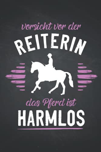 Vorsicht vor der Reiterin: Pferde REISETAGEBUCH | Format 6x9 (ca. DIN A5) | 120 Seiten Softcover | Urlaubstagebuch, Reisejournal, Erlebnistagebuch | ... Geschenk für Reiter die gerne turnierreiten