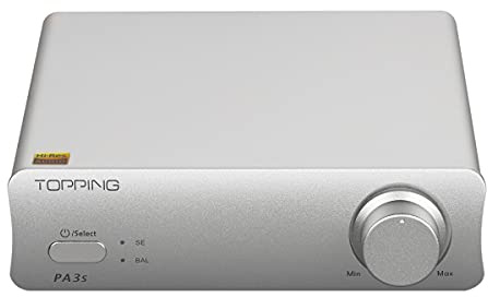 TOPPING PA3S Power Amplifier MA12070*2 Class D Fully Balanced Single Ended AMP 80W*2 RCA TRS Power Amplifier (Silver)