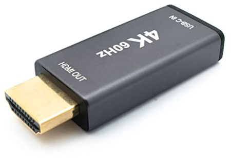 System-S Adaptador HDMI 4K HDTV Tipo A Macho a USB 3.1 Tipo C Hembra Cable en Negro