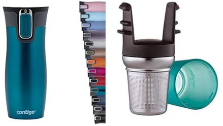 Contigo Vaso Termico West Loop Autoseal, Termo Café + West Loop Infusor para todos los vasos térmicos, filtro de acero inoxidable para infusiones sueltas o en bolsitas, apto para el lavavajillas