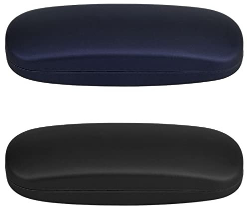 Yorgewd 2 Pcs Hard Glasses Case, Portable Eyeglasses Case Protective Glasses Stand Fits Most Glasses and Sunglasses for Men and Women