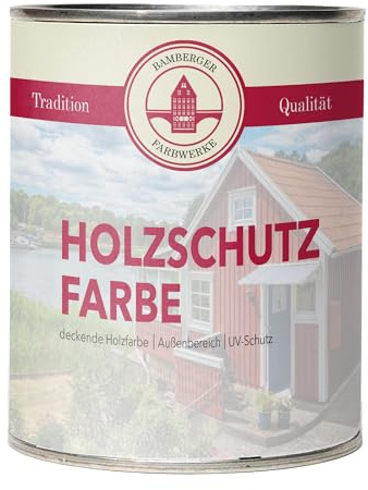 Bamberger Farbwerke Holzschutzfarbe Möbelfarbe Wetterschutzfarbe Holzfarbe für Außen (5L, Schwarz)