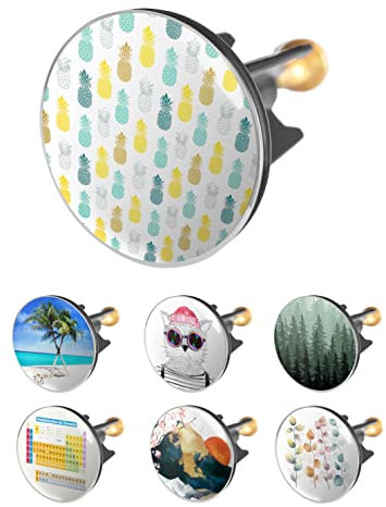 Arteneur Waschbeckenstöpsel 40mm Ananas – Edelstahl Excenterstopfen mit extra Schwerer Messingschraube für stabilen Halt | Universeller Abflussstopfen für Waschbecken