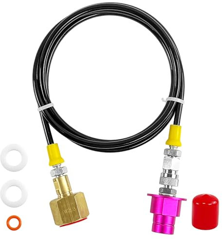 Adaptateur Co2 Haute Pression 1.5M pour Grandes Bouteilles de Co2 Compatible avec Appareil à GazéIfier L'Eau Duo Quick Connect, Pas de RéDucteur de Pression NéCessaire, Adaptateur Bouteille Gaz (1.5m)