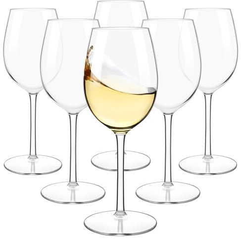 HAHASHOW Tritan-Plastica Bicchiere da Vino Bianco, Set di 6 Divino Calice vino rosso per campeggio festa, Adatto alla Lavastoviglie, 530ml