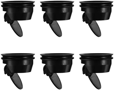 QUARKZMAN Núcleo Antiodor para Desagüe de Piso, Atrapapelos de Plástico para Desagüe de Ducha con Prevención de Retroceso para Cocina, Baño, Balcón, Negro, 6 Unidades