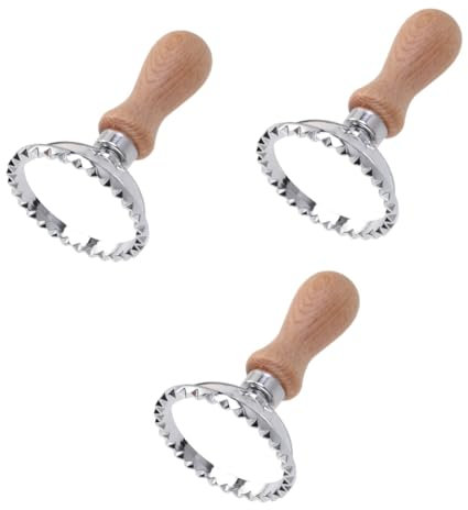 Garneck 3pcs Large Round Biscuit Cookie Mold Lace-up Design Stainless Steel Embossed Pastry Cutters for Baking