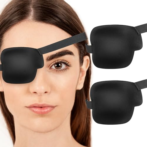 Ymapinc 2 Stück Verstellbare Augenklappe Erwachsene | 3D Augenklappe Medizinisch Weich Eye Patches Monokulare Augenmaske für Rechtes Auge Amblyopie Strabismus