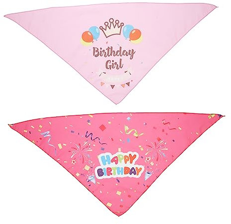 CORHAD 2stücke Hunde-geburtstagsbandana Stylische Einstellbare Dreieckstücher Für Haustiere Accessoire Für Geburtstagsfeiern Und Fotoshootings Ballon Und Bänder-Design