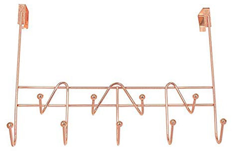 Handtuchhalter Türgarderobe zum Aufhängen 9 Garderobenhaken für die Tür Garderobenleiste Türhaken Türhängerleiste Metall Roségold