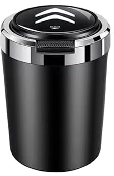 ZHANK Auto Posacenere per Citroen C3 2020-2023, Portacenere Sigaretta Posacenere Portatile Cigarette Senza Fumo con Coperchio Mini Pattumiera Interni Accessorie,Black-1
