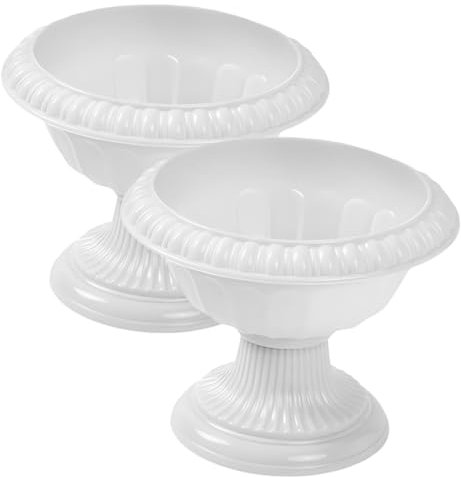 GARVALON 2stücke Dekorative Urnen Kunststoff Vintage Blumenkübel Für Hochzeiten Und Garten Wetterfeste Pflanzgefäße Klassischem Design Für Innen Und Außenbereich
