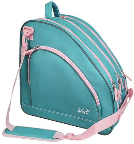 WOLT Schlittschuhtasche – Rollschuh-Taschen, Inline-Skate-Tasche mit verstellbarem Schultergurt, für Jugendliche und Erwachsene, Mintgrün