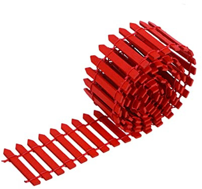VINTORKY 100 cm x 5 cm Mini Holzzaun Für Feengärten Und DIY Minihäuser Dekoration Für Bonsai Und Terrarium Ornamente Rot Ideal Für Miniatur Bausätze Und Garten Deko