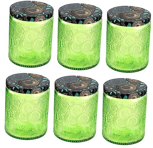 NUOBESTY 6pcs Glass Candle Jar Candle Making Aromatherapy Scented Cups Craft Jar Lid Storage for Pots Glass Clip Lids