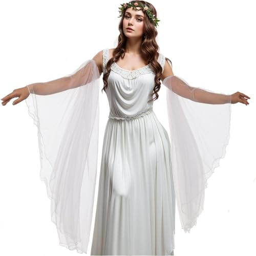 UniqKaliber Gants Longs en Tulle Victoriens, Couvertures de Bras Gothiques Détachables pour Costume d'Halloween, Accessoires de Robe de Mariage, blanc, taille unique