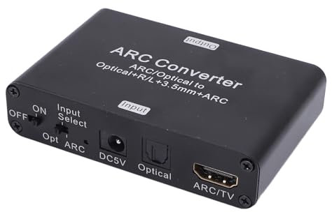 Convertitore Ad HDMI Digitale, Convertitore Digital a Analogico da 192kHz con 3,5 Mm e Uscita Ottica, Progettata per la TV Compatibile ARC