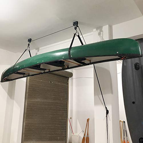 LUCKDANO Kayak Storage Rack, Kayak Hoist For Garage Ceiling Kayak Accessories Kayak Ceiling Storage Kayak Storage Hoist For Canoes Cycles Ladders and More