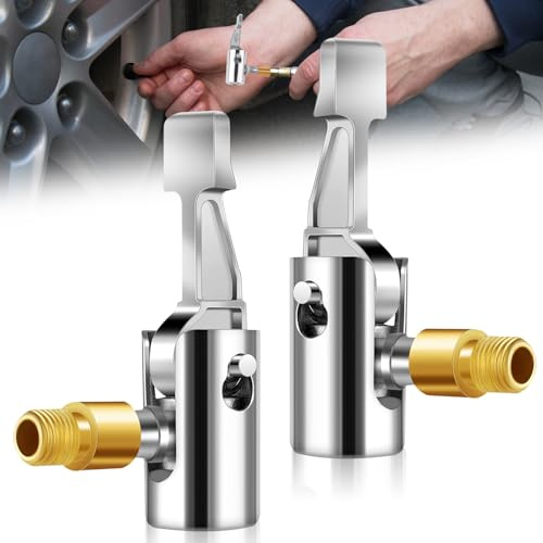 Niuny 8mm Autoventil Adapter 2Stk Reifen Air Chucks Fahrradventil Adapter Luftpumpe Adapters Ventilverlängerung Autoventil Hebelstecker Messing Luftpumpen Clip für Auto Reifenfüller Anschluss